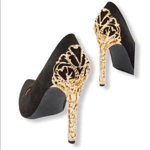 SHOE DAZZLE KYRA HEEL BLACK EMBELLISHED SIZE 8.5